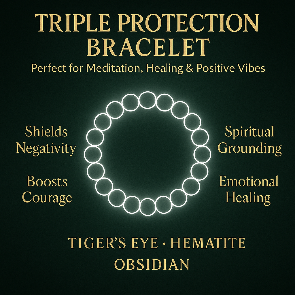 Certified Original Triple Protection Bracelet – For Negative Energy & Evil Eye Protection, Power & Grounding Energy