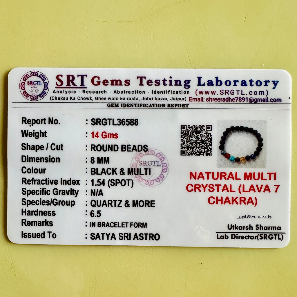 Seven Chakra with Lava Beads Bracelet – For Evil Energy Protection, Harmony & Overall Balancing